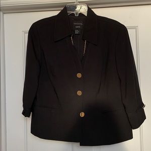 Doncaster black suit jacket with gold detail